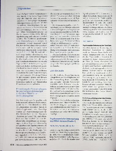 Vorschauseite 2: Familien mit psychosozialen Belastungen identifizieren: psychometrische Eigenschaften und Nutzerakzeptanz eines neuen Screeninginstruments (PFAM-Screen) für die pädiatrische Praxis