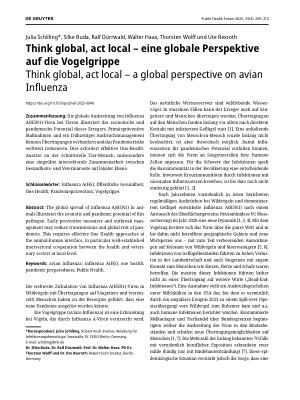 Vorschauseite 1: Think global, act local – eine globale Perspektive auf die Vogelgrippe