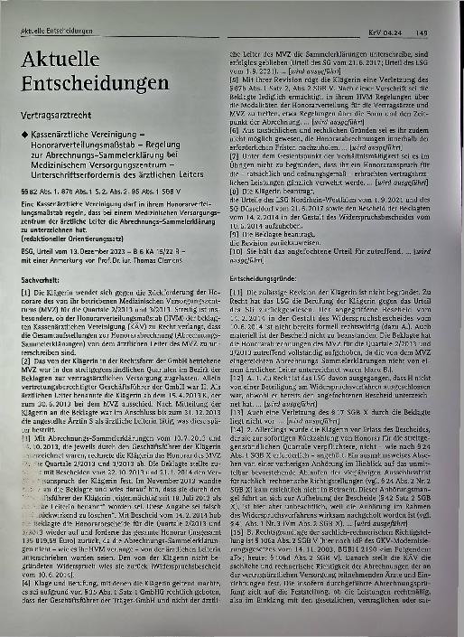 Vorschauseite 1: Vertragsarztrecht