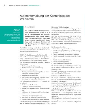 Vorschauseite 1: Aufrechterhaltung der Kenntnisse des Validierers