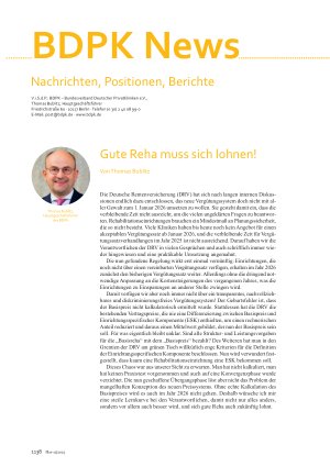 Vorschauseite 1: Nachrichten, Positionen, Berichte Gute Reha muss sich lohnen!
