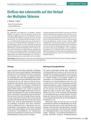 Vorschauseite 1: Einfluss des Lebensstils auf den Verlauf der Multiplen Sklerose