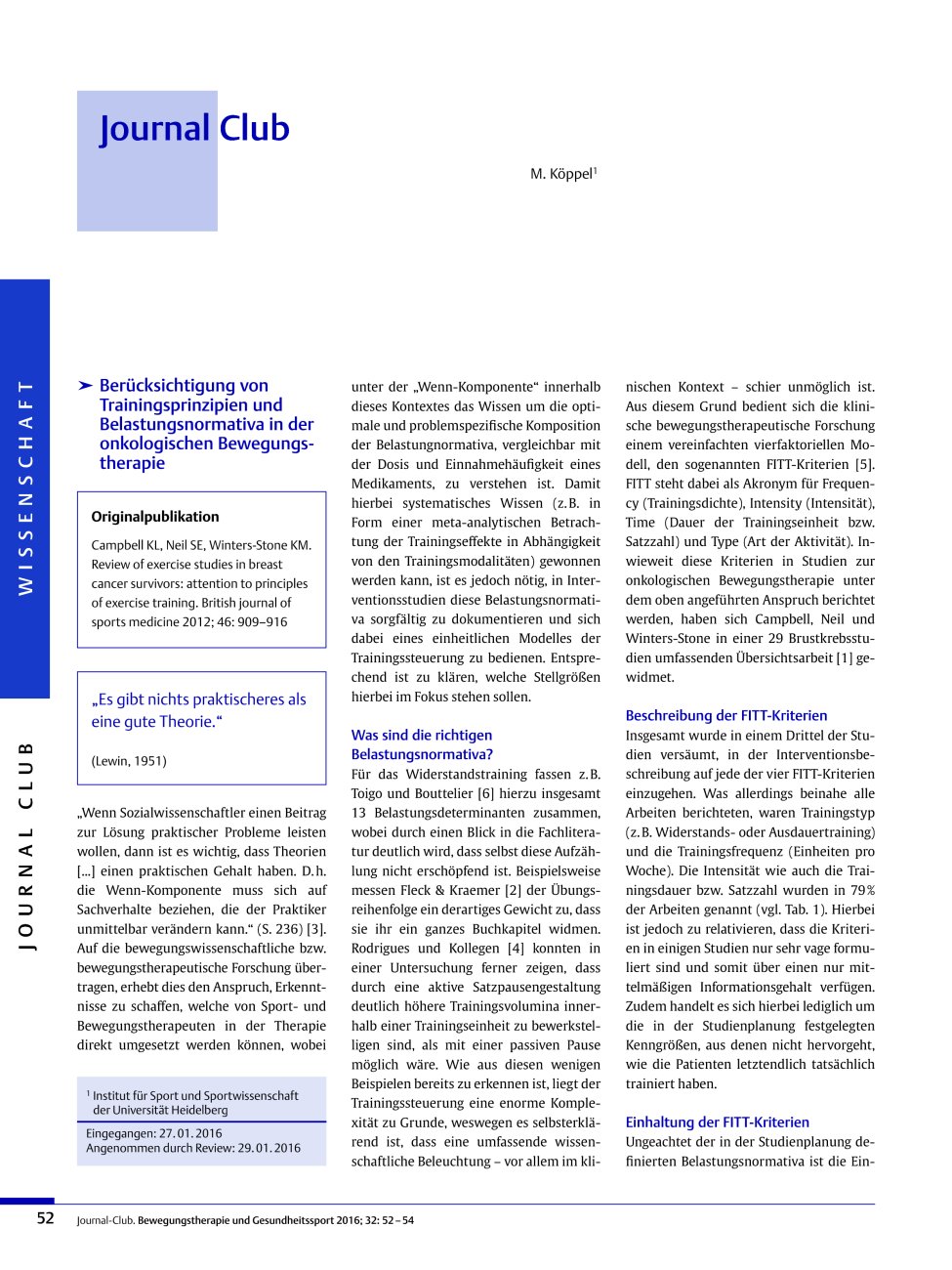 Vorschauseite 1: Journal Club