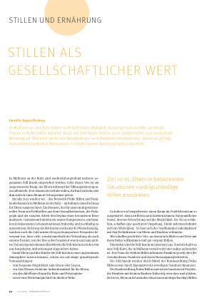 Vorschauseite 1: Stillen als gesellschaftlicher Wert