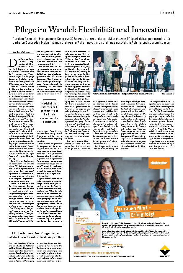 Vorschauseite 1: Pflege im Wandel: Flexibilität und Innovation