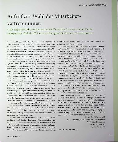 Vorschauseite 1: Aufruf zur Wahl der Mitarbeitervertreterünnen