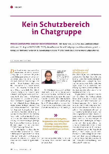 Vorschauseite 1: Kein Schutzbereich in Chatgruppe.