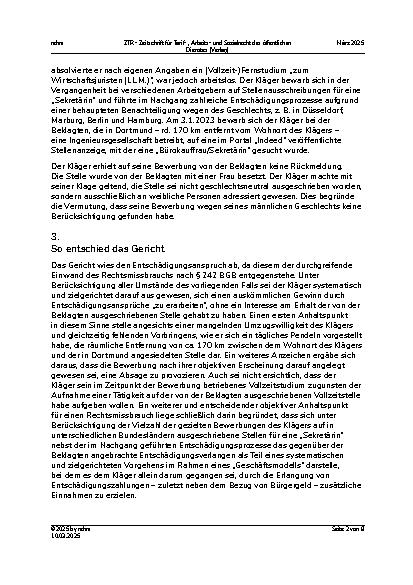 Vorschauseite 2: Keine AGG-Entschädigung bei Rechtsmissbrauch