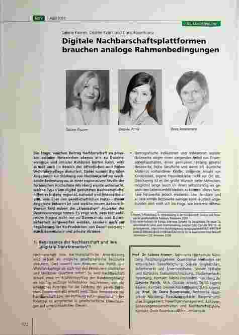 Vorschauseite 1: Digitale Nachbarschaftsplattformen brauchen analoge Rahmenbedingungen.