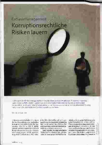 Vorschauseite 1: Korruptionsrechtliche Risiken lauern