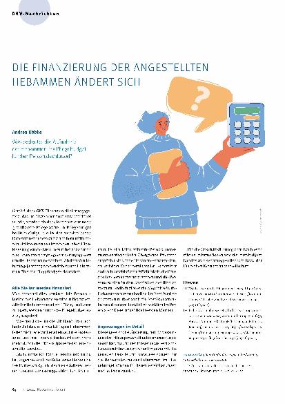Vorschauseite 1: Die Finanzierung der angestellten Hebammen ändert sich.