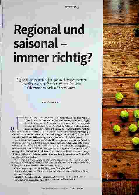Vorschauseite 1: Regional und saisonal - immer richtig?