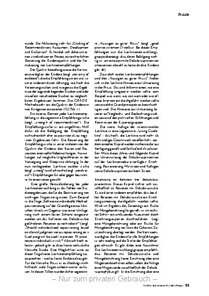 Vorschauseite 4: Evidenzbasierte Empfehlungen für die Dekubitusprävention