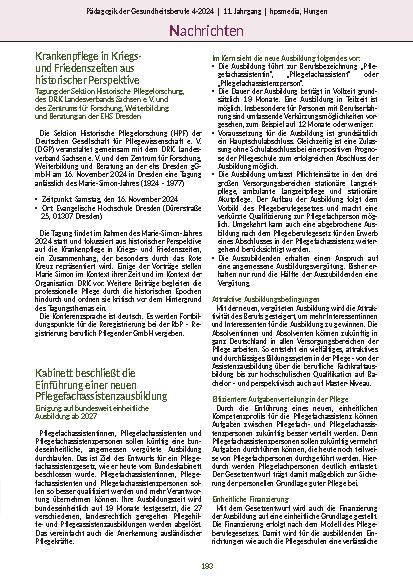 Vorschauseite 5: Pädagogik der Gesundheitsberufe 4-2024