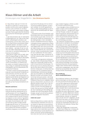 Vorschauseite 1: Klaus Dörner und die Arbeit