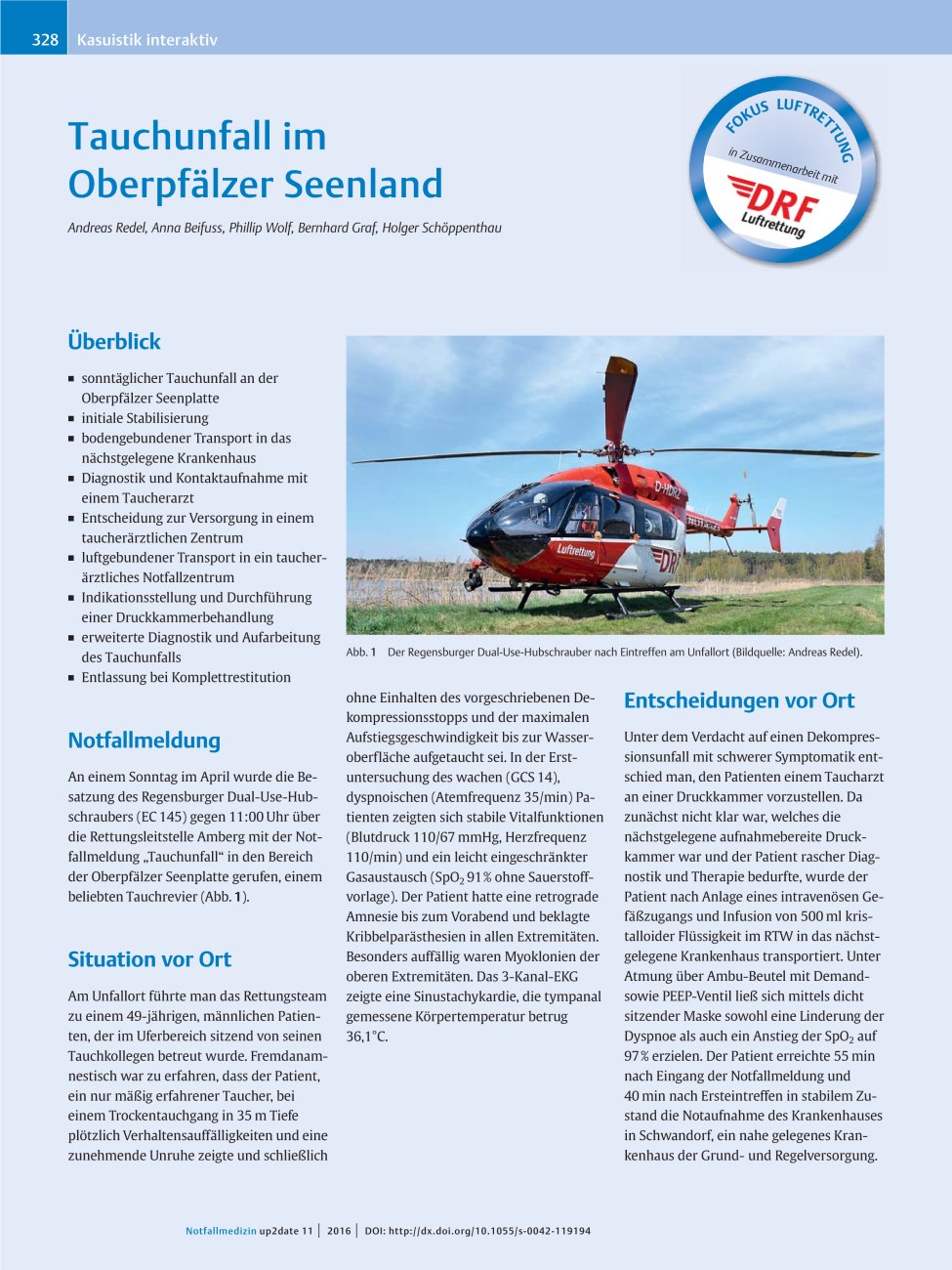 Vorschauseite 1: Tauchunfall im Oberpfälzer Seenland