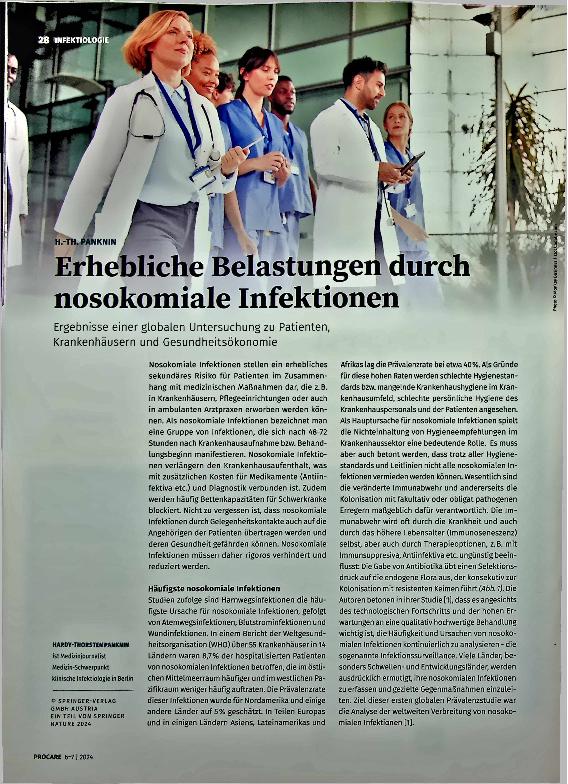 Vorschauseite 1: Erhebliche Belastungen durch nosokomiale Infektionen.