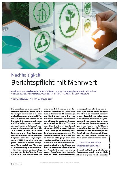 Vorschauseite 1: Nachhaltigkeitsberichtspflicht mit Mehrwert