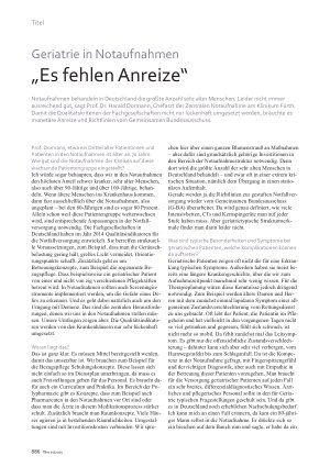 Vorschauseite 1: Geriatrie in Notaufnahmen „Es fehlen Anreize“