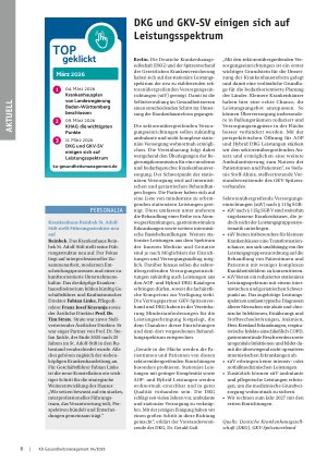 Vorschauseite 1: DKG und GKV-SV einigen sich auf Leistungsspektrum