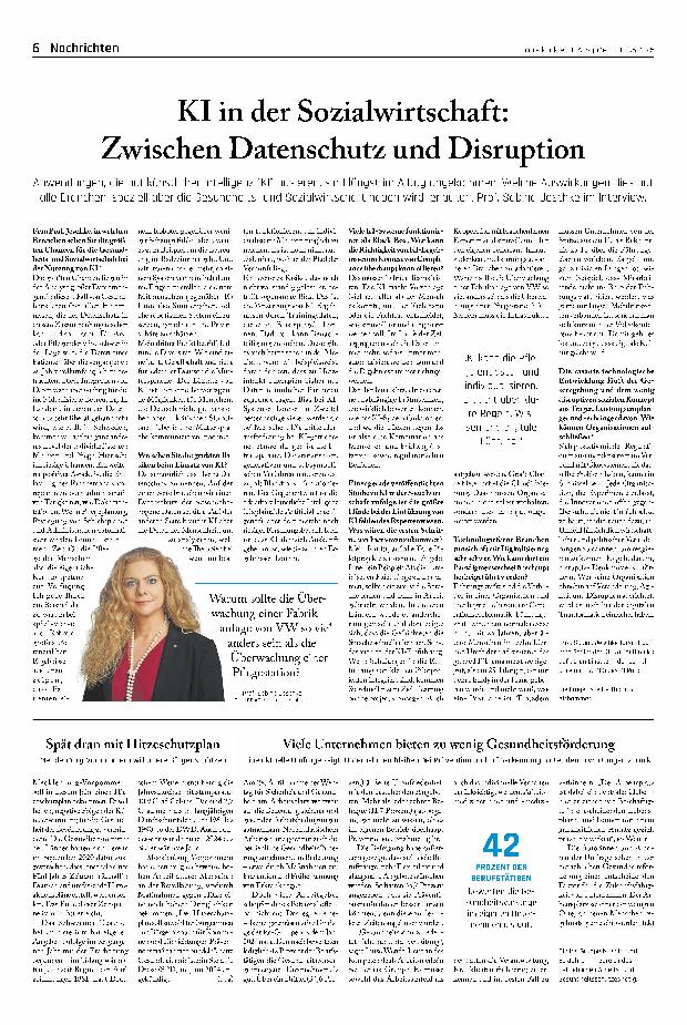 Vorschauseite 1: KI in der Sozialwirtschaft: Zwischen Datenschutz und Disruption