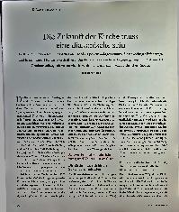 Vorschauseite 1: Die Zukunft der Kirche muss eine diakonische sein.