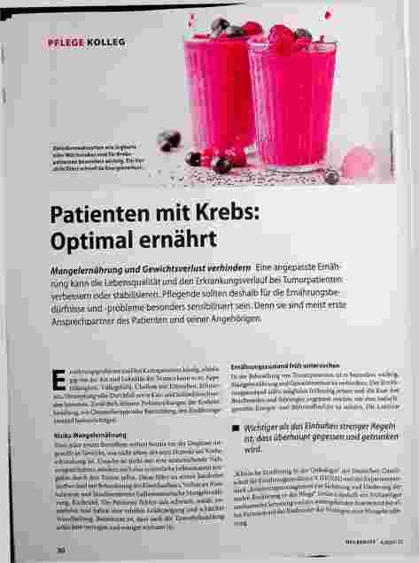 Vorschauseite 1: Patienten mit Krebs: Optimal ernährt