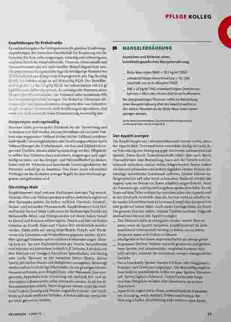 Vorschauseite 2: Patienten mit Krebs: Optimal ernährt