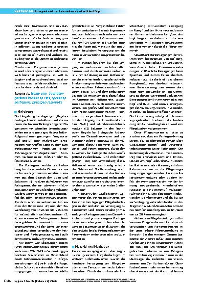 Vorschauseite 2: Pathogen-Verkehr am Patientenbett in der häuslichen Pflege