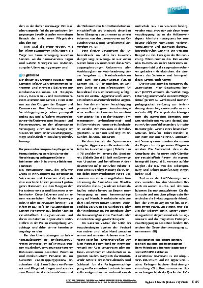 Vorschauseite 3: Pathogen-Verkehr am Patientenbett in der häuslichen Pflege