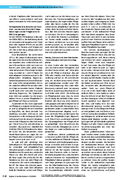 Vorschauseite 6: Pathogen-Verkehr am Patientenbett in der häuslichen Pflege