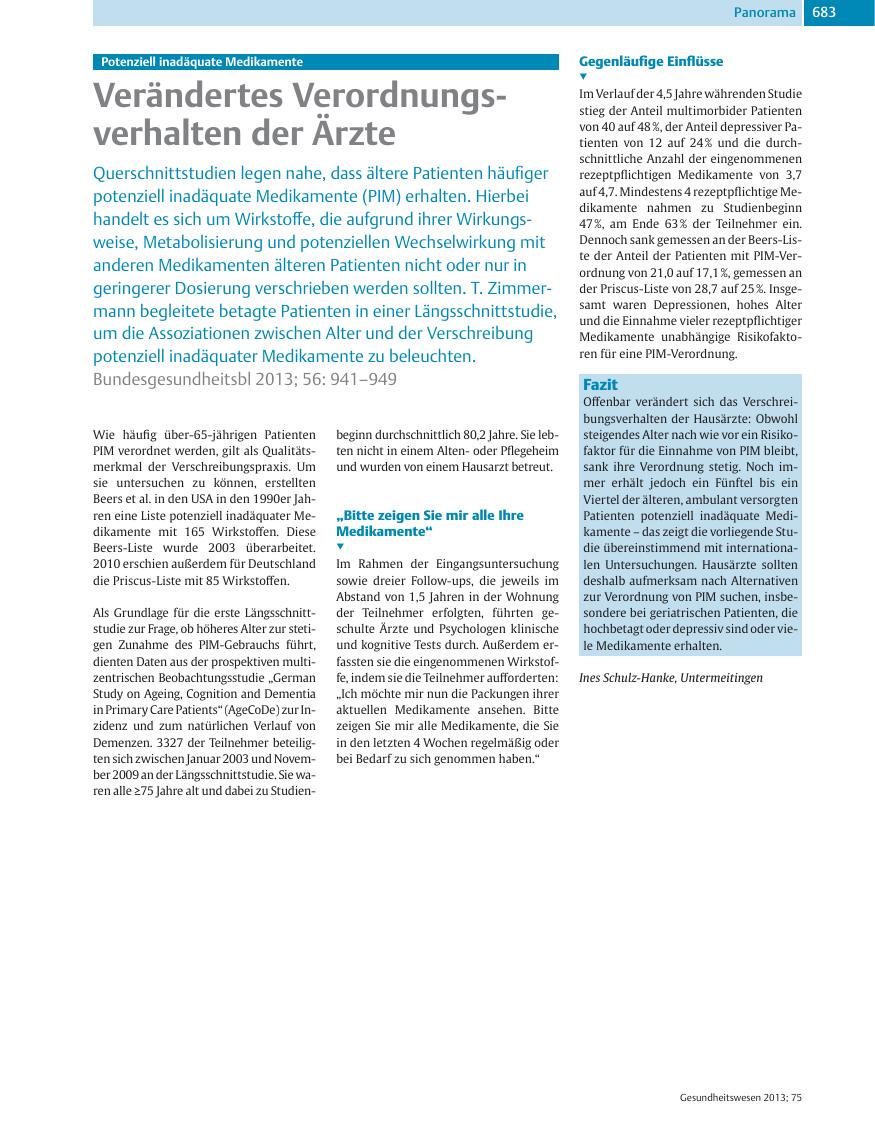 Vorschauseite 1: Verändertes Verordnungsverhalten der Ärzte