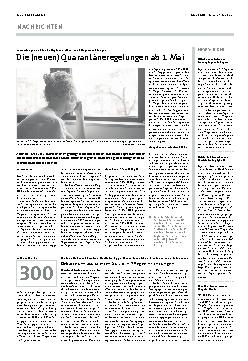 Vorschauseite 1: Die (neuen) Quarantäneregelungen ab 1. Mai