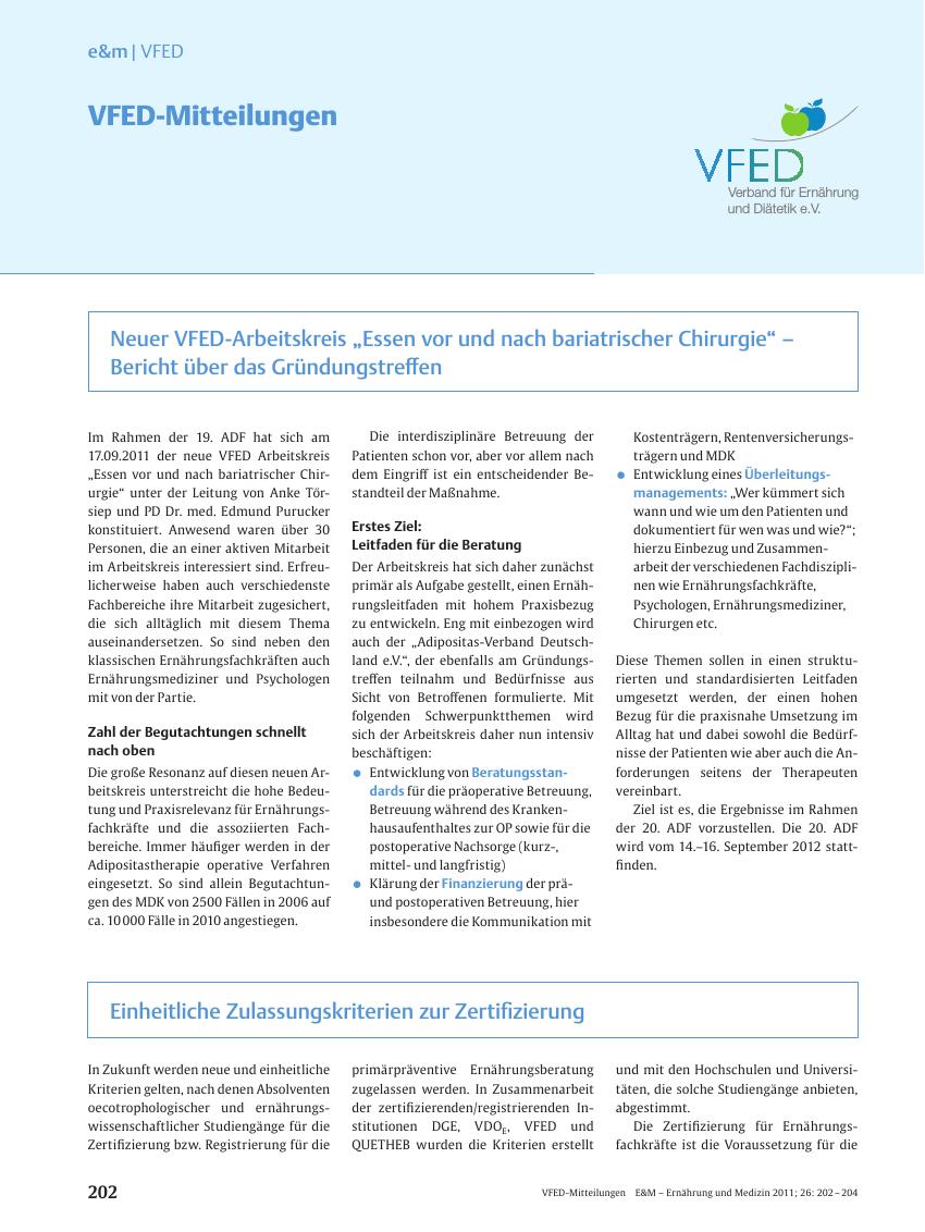 Vorschauseite 1: VFED-Mitteilungen