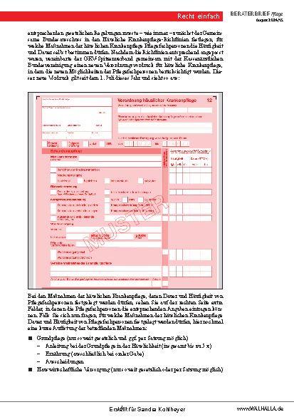 Vorschauseite 4: Beraterbrief Pflege Heft 15-2024