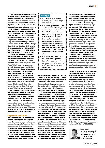 Vorschauseite 2: Beschäftigungsverbot und Urlaub