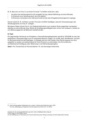 Vorschauseite 3: Ist das Ehegattenvertretungsrecht auch in der hausärztlichen Praxis anwendbar?