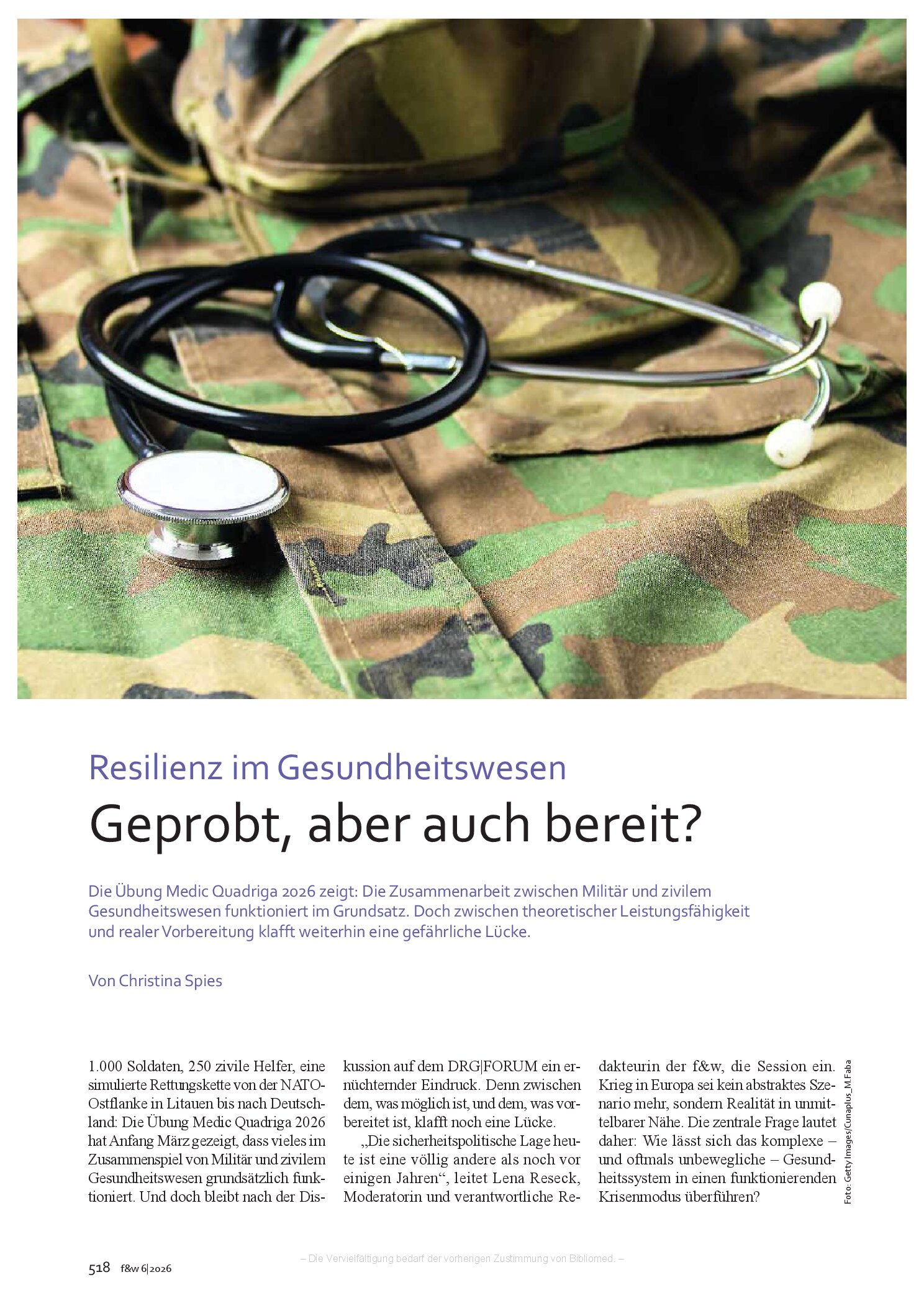 Vorschauseite 1: Resilienz im Gesundheitswesen: Geprobt, aber auch bereit?