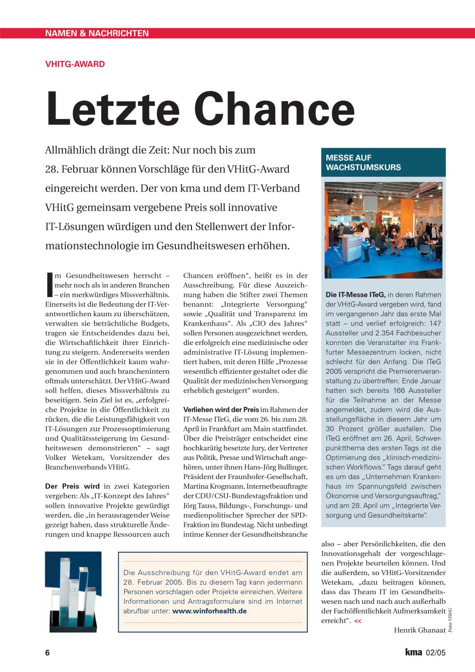 Vorschauseite 1: Letzte Chance
