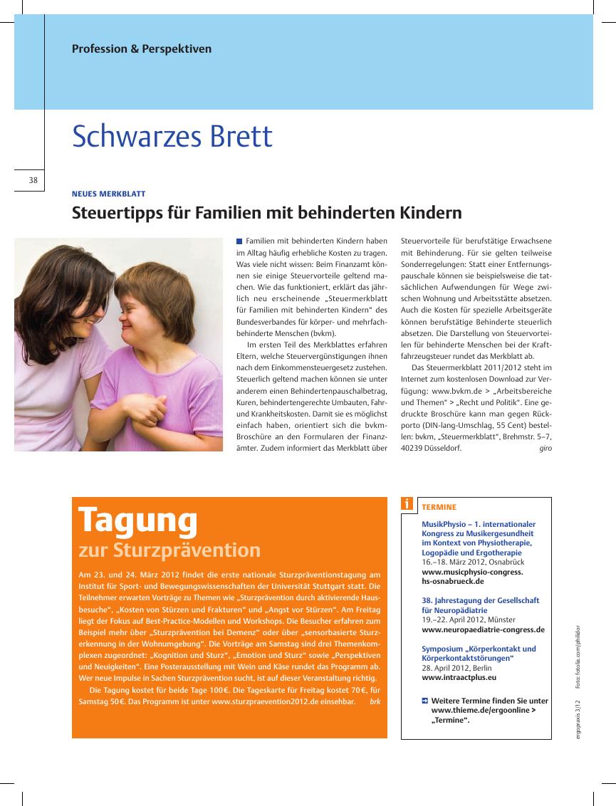 Vorschauseite 1: Schwarzes Brett