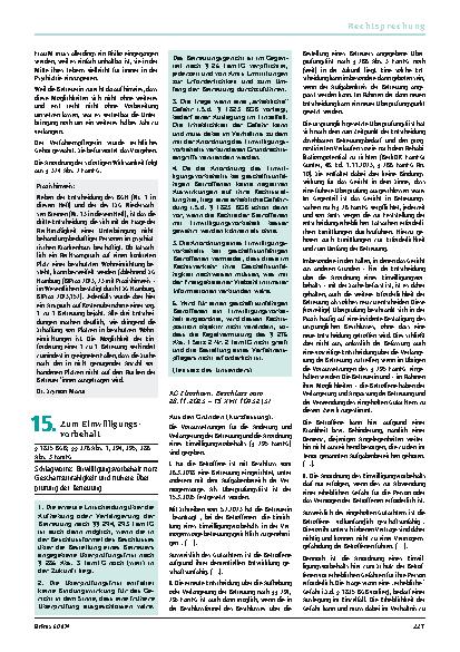 Vorschauseite 3: 14. Zur langjährigen Unterbringung Schlagworte: Unverhältnismäßigkeit langjähriger Unterbringung auf Akutstation