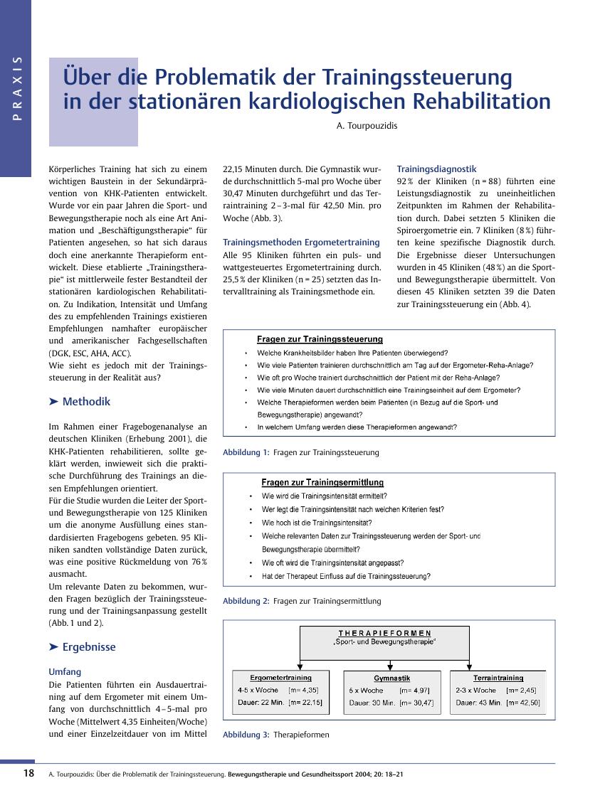 Vorschauseite 1: Über die Problematik der Trainingssteuerung in der stationären kardiologischen Rehabilitation