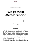 Vorschauseite 1: JUGENDSYMPOSIUM KASSEL Wie ist es, ein Mensch zu sein?