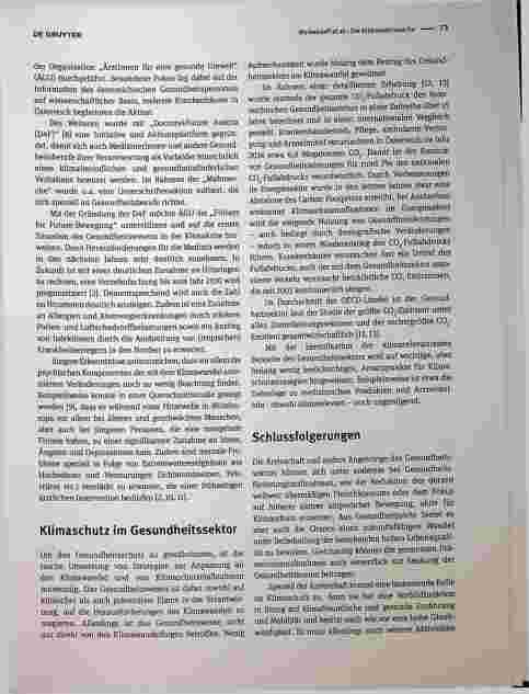 Vorschauseite 2: Die Klimawoche: Information des Gesundheitspersonals über das Thema auf wissenschaftlicher Basis