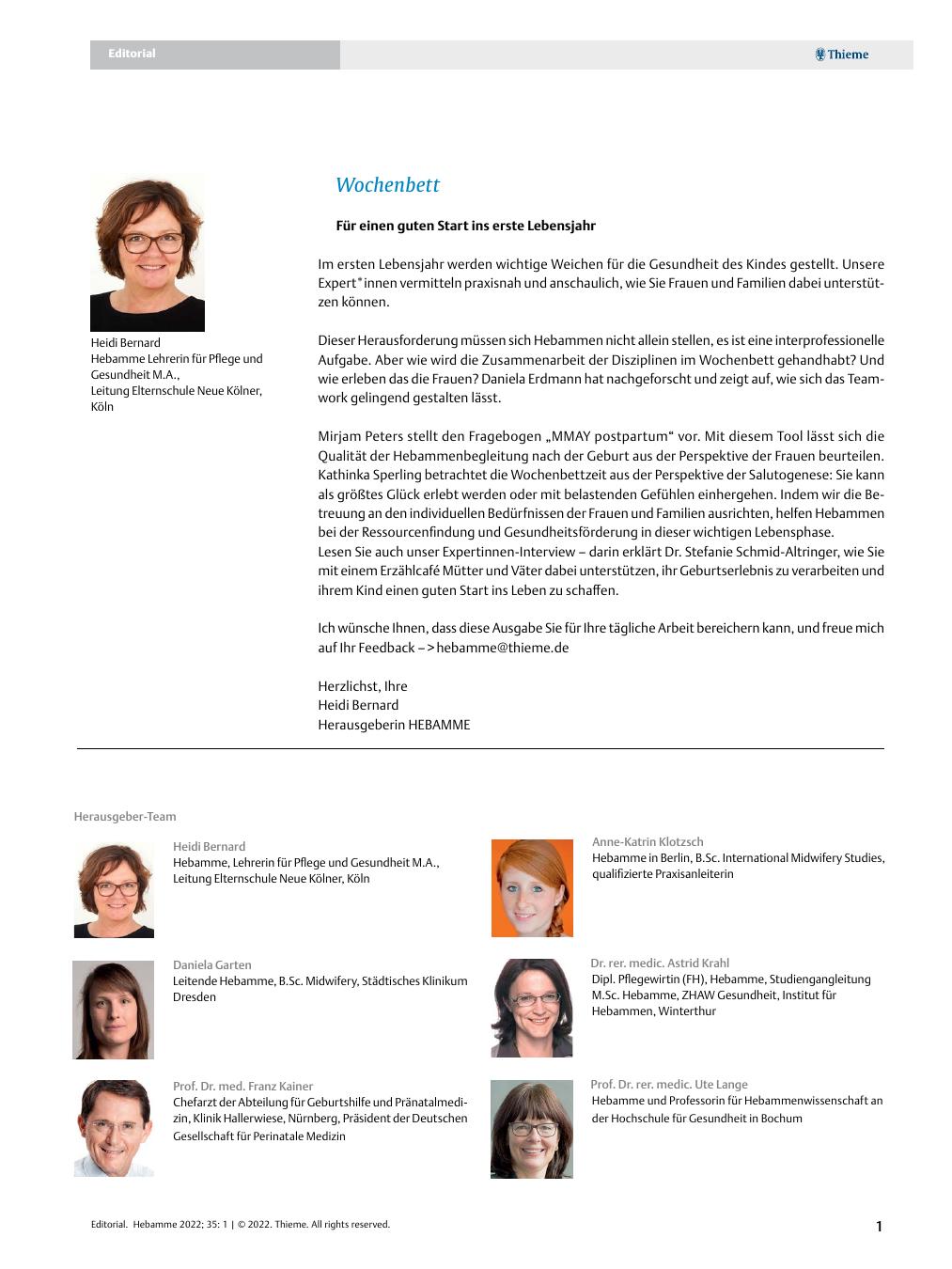 Vorschauseite 1: Wochenbett