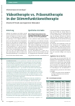 Vorschauseite 1: Videotherapie vs. Präsenztherapie in der Stimmfunktionstherapie
