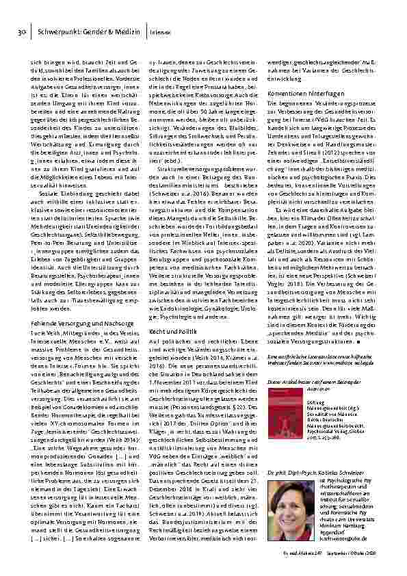 Vorschauseite 3: Ein Prozess des Umdenkens zum Umgang mit Intersex und Varianten der körperlichen Geschlechtsentwicklung