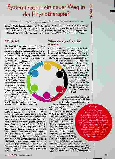 Vorschauseite 1: Systemtheorie: ein neuer Weg in der Physiotherapie?