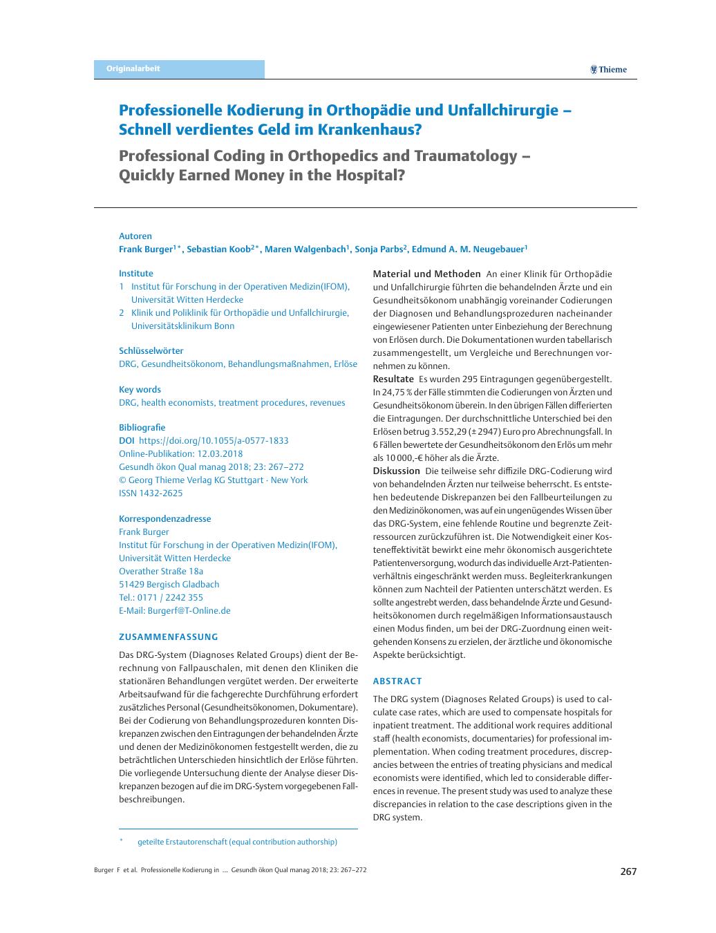 Vorschauseite 1: Professionelle Kodierung in Orthopädie und Unfallchirurgie – Schnell verdientes Geld im Krankenhaus?