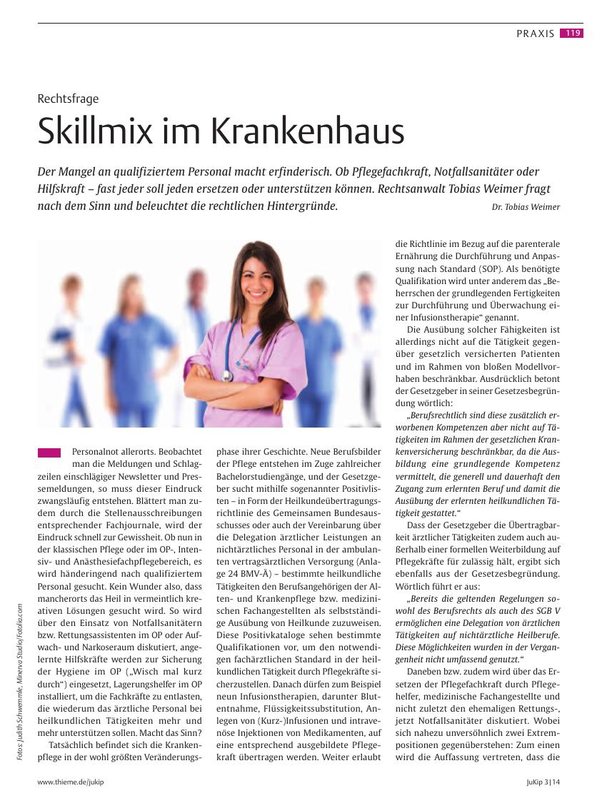 Vorschauseite 1: Skillmix im Krankenhaus